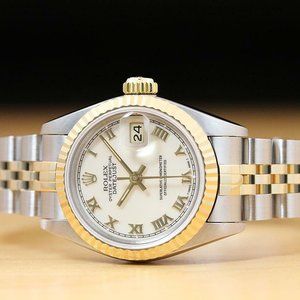 Sale! Rolex Datejust Cream 18k Factory Women's Diamond Watch